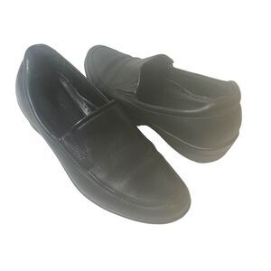ECCO Women's Size EU 40 US 9.5 Black Leather Slip On Comfort Casual Wedge Shoes